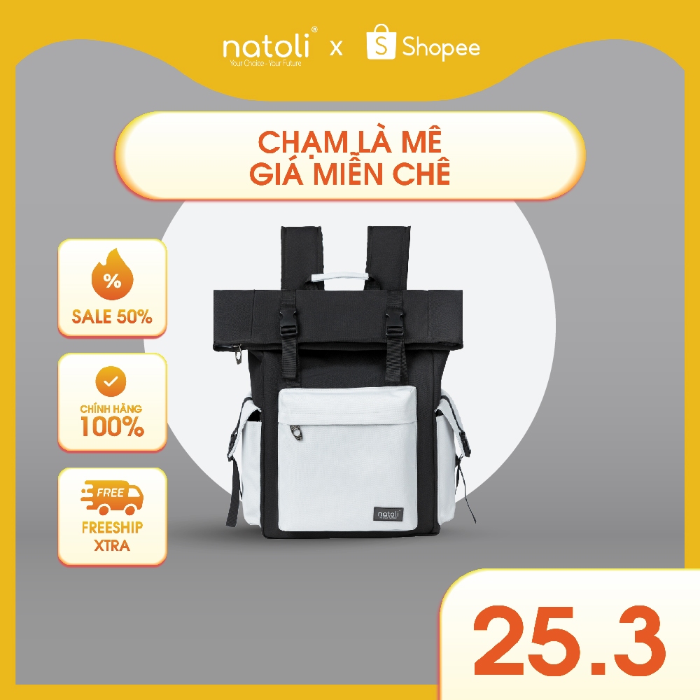 Balo leo núi đi du lịch NATOLI chất vải canvas nhiều ngăn thể thao cao cấp BST FOLD BACKPACK B10