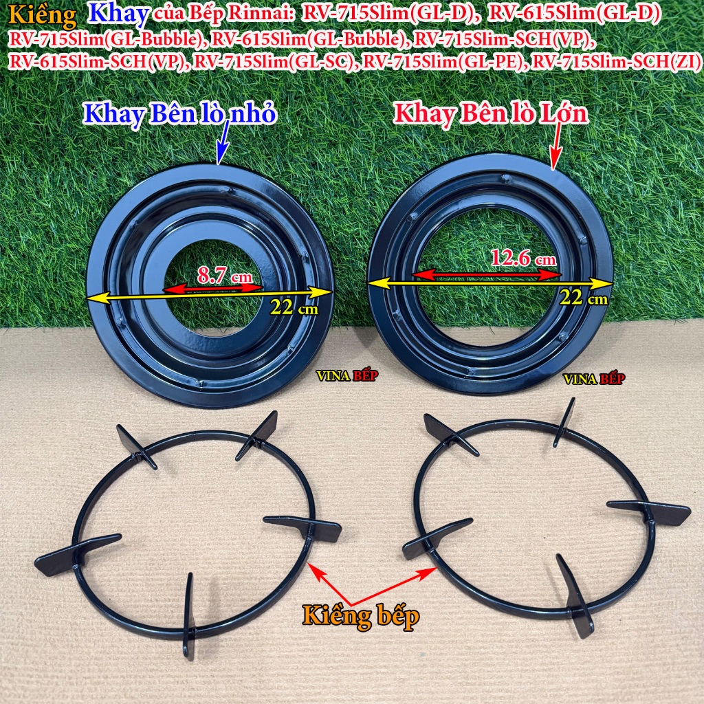 Kiềng Khay Bếp Gas Rinnai RV-715Slim(GL-D), RV-615Slim(GL-Bubble), RV-715Slim-SCH - Loại TRÒN Khay R