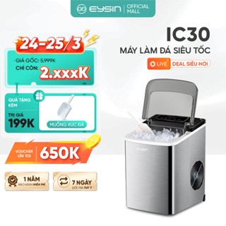 Máy Làm Đá EYSIN IC30 Làm Đá Viên Nhanh Tự Động Màn Hình Đếm Ngược Thông Minh Hẹn Giờ Làm Đá Chế Độ Tự Làm Sạch