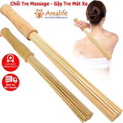 Dụng Cụ Massage Bằng Tre Giúp Thư Giãn Cơ Bắp, Gậy Tre Massage Chổi Tre Mát Xa Toàn Thân Chính Hãng Amalife
