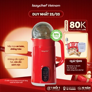 Máy làm sữa hạt đa năng 5in1 LazyChef, nấu cháo, xay sinh tố, chống trào, độ ồn thấp bảo hành 12th
