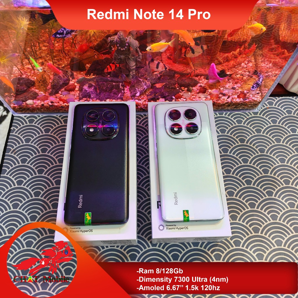 Điện thoại Redmi Note 14 Pro ,Dimensity 7300Ultra (4nm) ,Amoled 6.67'' 1.5k 120hz ,Pin 5500 Mah