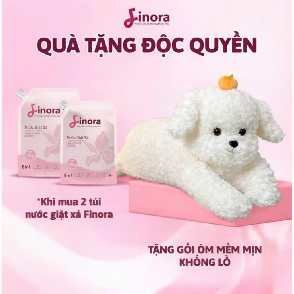 [Tặng 1 gấu ôm khổng lồ] - Combo 2 Túi Nước Giặt Finora Hương Nước Hoa Cao Cấp