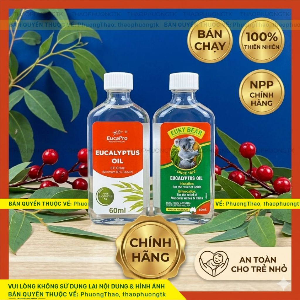 Dầu Khuynh Diệp Euky Bear / Eucapro / Kangaroo / Bosito's, Tinh dầu tràm cao cấp, dầu tràm nguyên ch