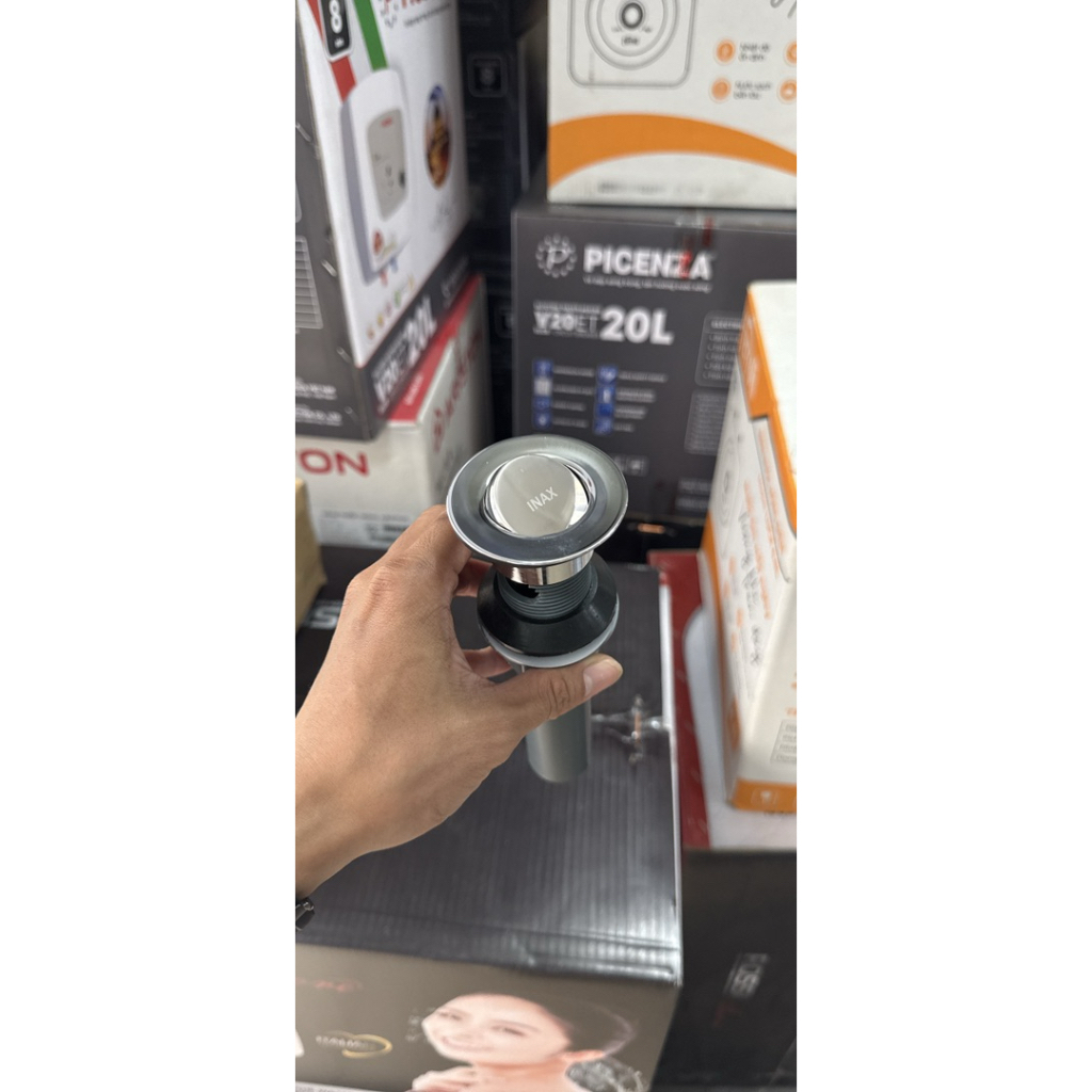 Bộ xi phông lật inax kèm đuôi chậu rửa mặt lavabo