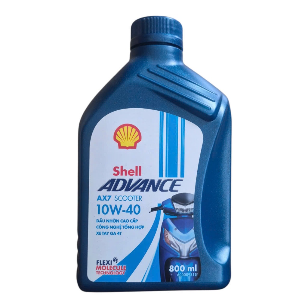 NHỚT SHELL ADVANCE AX7 10W40 0,8L (Nhớt xe số) [Tem Mới]