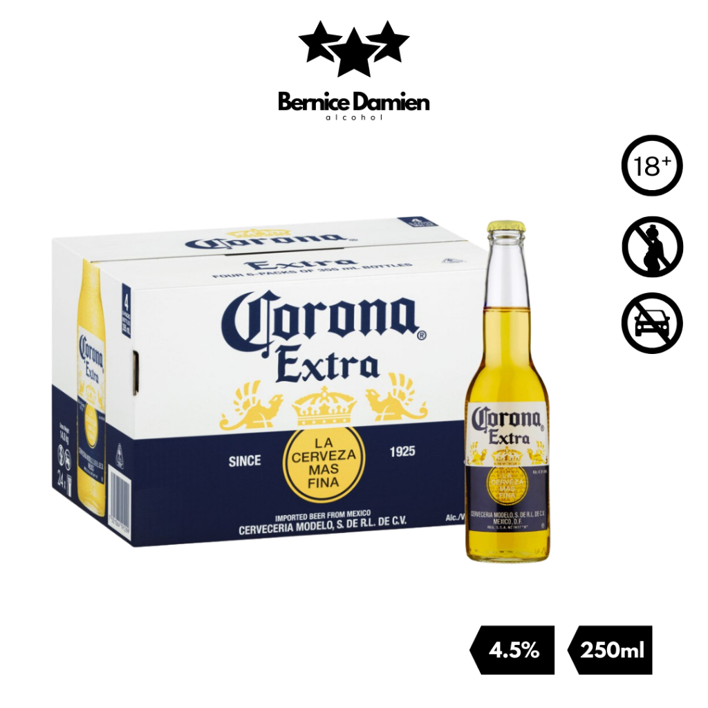 [Thùng] Bia Corona Extra 24 Chai 250ml Nồng Độ 4.5% Ngon Chất Lượng - Có ship Hỏa Tốc