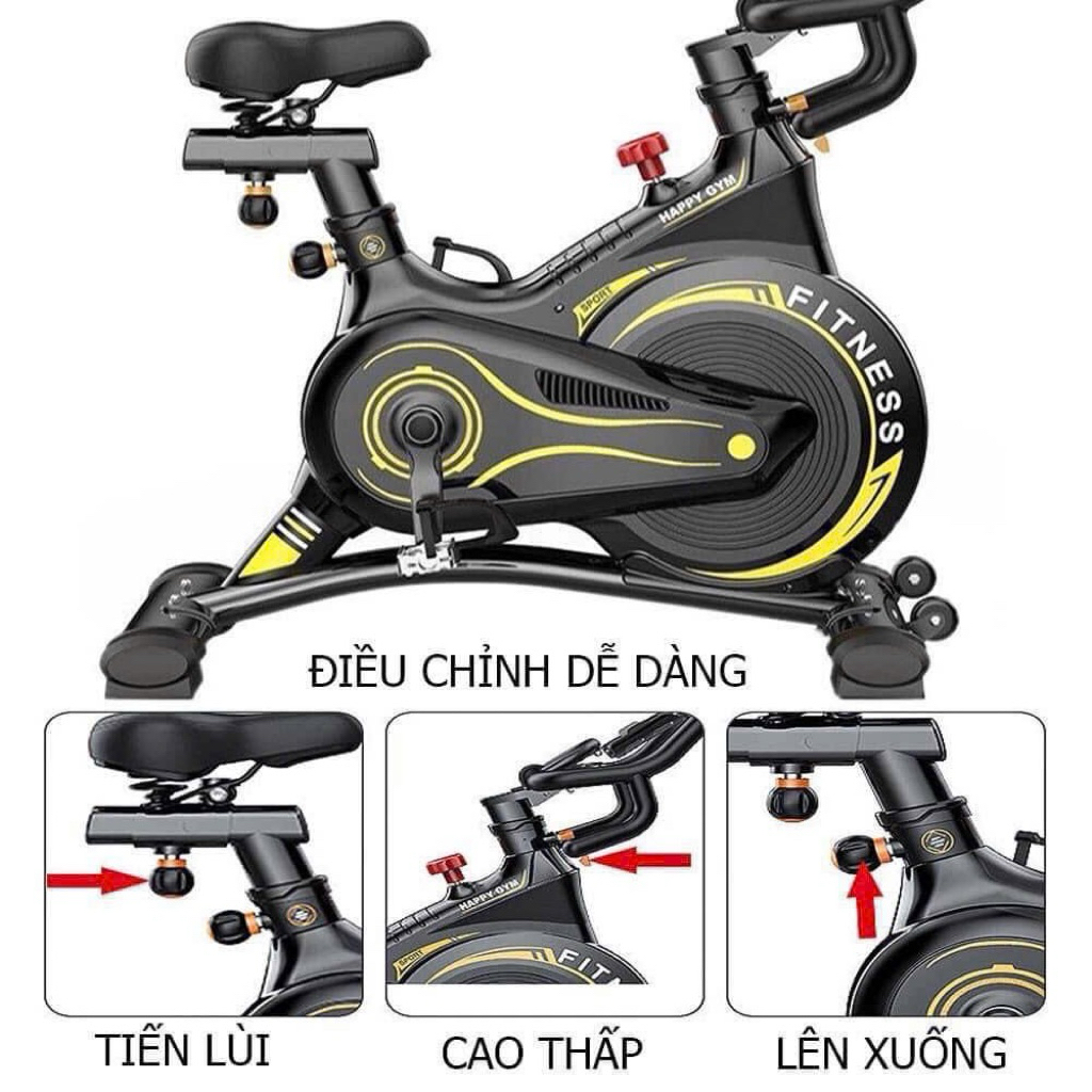 Xe đạp tập thể dục FITNESS KHÁNG TỪ GH-508 (Cảm biến nhịp tim, có kệ để Ipad/đt, Yên xe siêu mềm và 