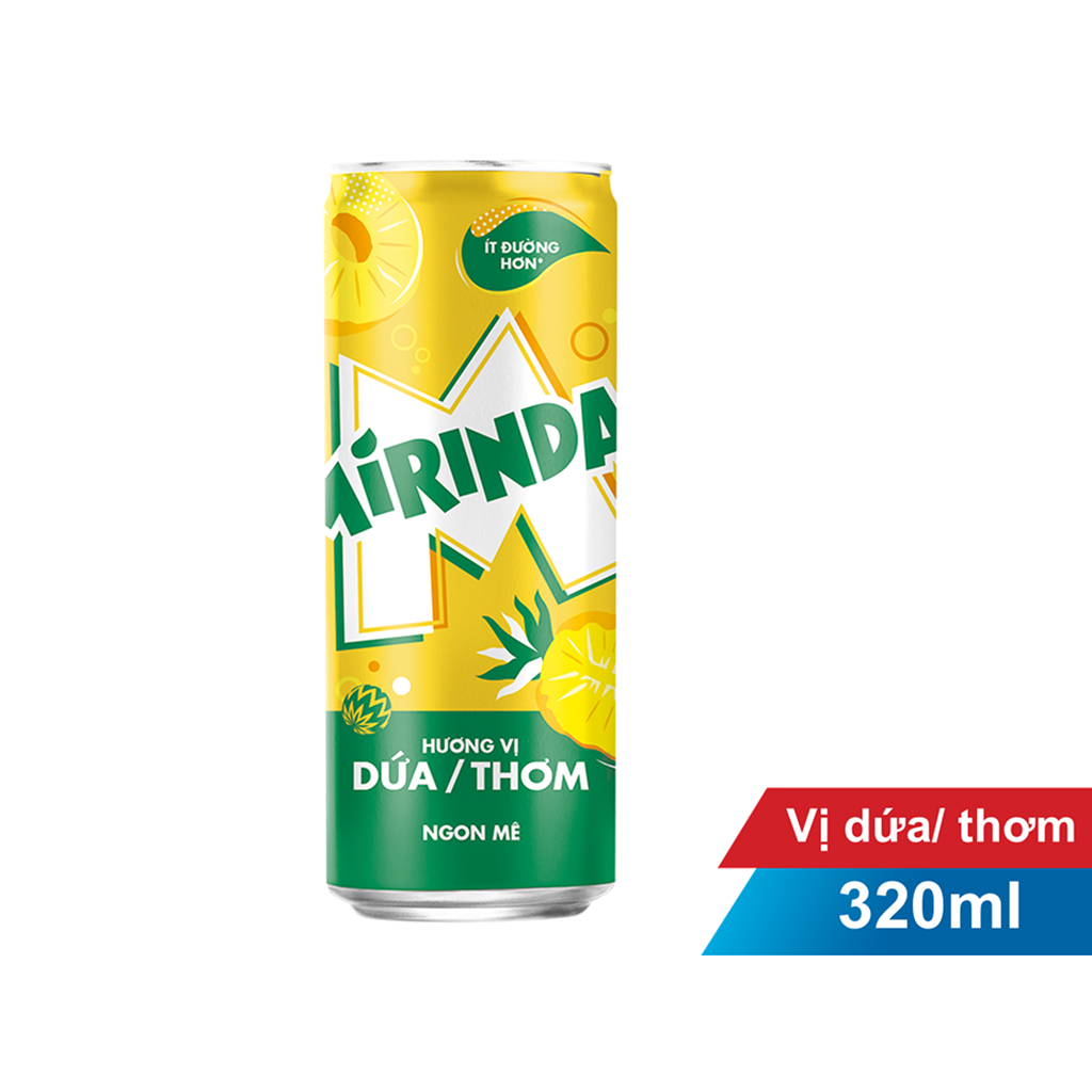 [ Date 20/05/26 ] - Lốc 6 Lon 320ml - Nước Ngọt Có Ga Mirinda Hương Vị Dứa
