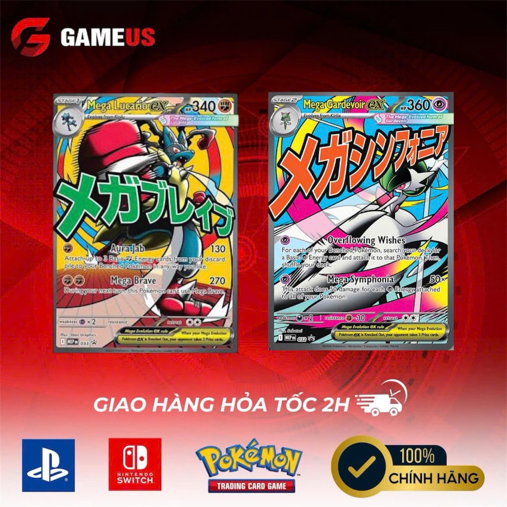 [Chính Hãng] Pokemon TCG Promo : Mega Evolution Ascended Heroes Promo Mega Lucario Mega Gardevoir Ex