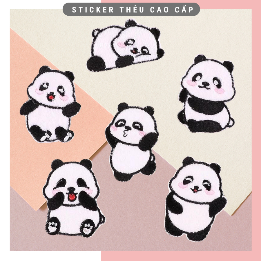 Miếng vá quần áo rách, hình thêu áo bị rách Hình Gấu Trúc Panda Fubao Panda Aibao Songbao Dễ Thương