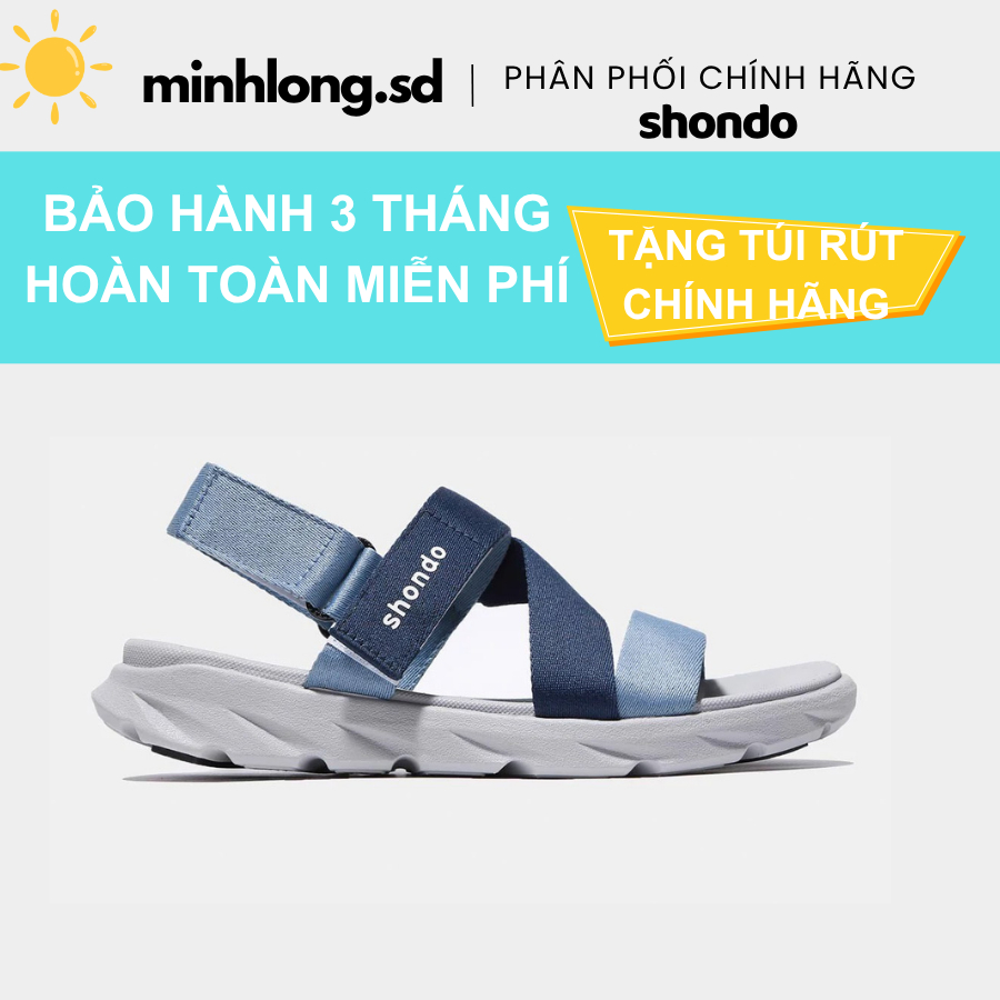 Giày sandal Shondo F6 Sport đế xám ombre xanh dương - F6S2130