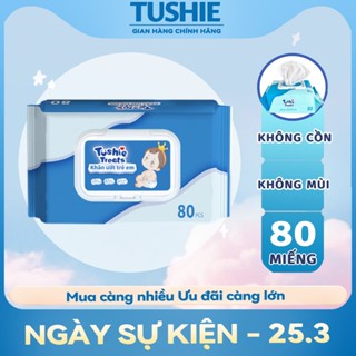 Tushie Treats Thùng khăn ướt không cồn không parabens cao cấp dành cho em bé