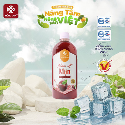 Nước cốt mận tươi Hồng Lam dạng 1000ml. Vị chua, ngọt