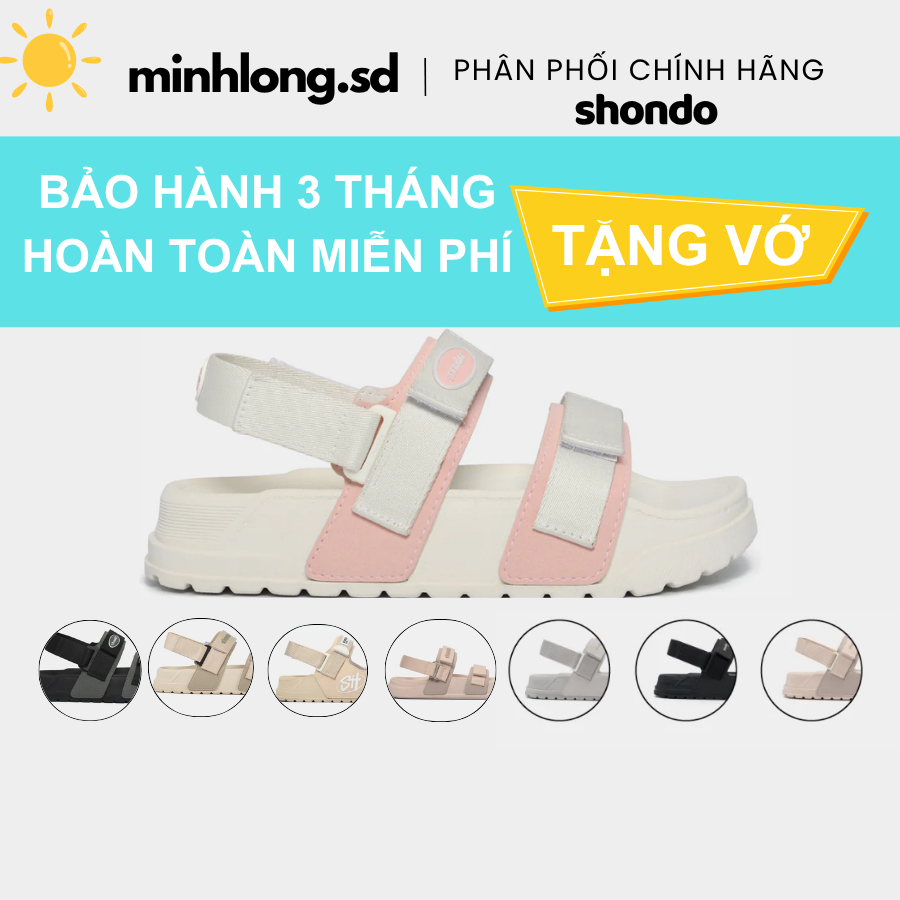 [Tặng Vớ] Giày Sandal Nam Nữ Platy 4 Bánh Mì, Siêu Nhẹ Shondo Nhiều Màu