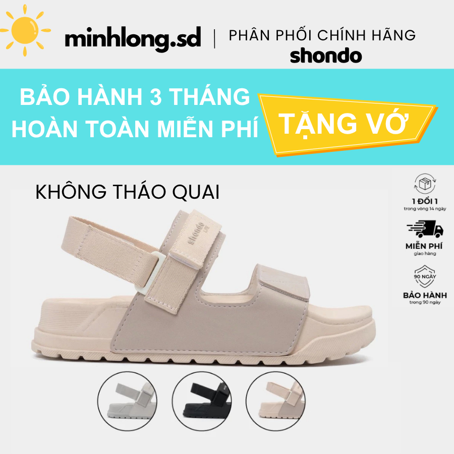 [Tặng Vớ] [Form To] Giày sandal Shondo Platy 4 Lite quai ngang Hồng, Xám, Đen