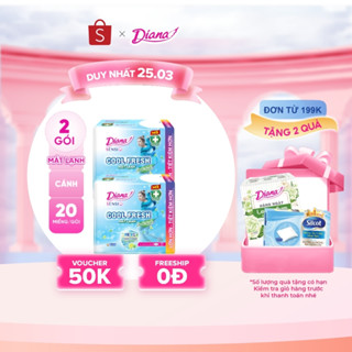 Bộ 2 băng vệ sinh Diana Sensi Cool Fresh siêu mỏng cánh gói 20 miếng