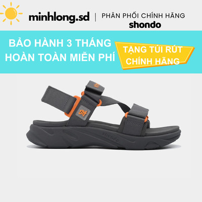 Giày Shondo sandals Nam Nữ F8M2222 xám đậm