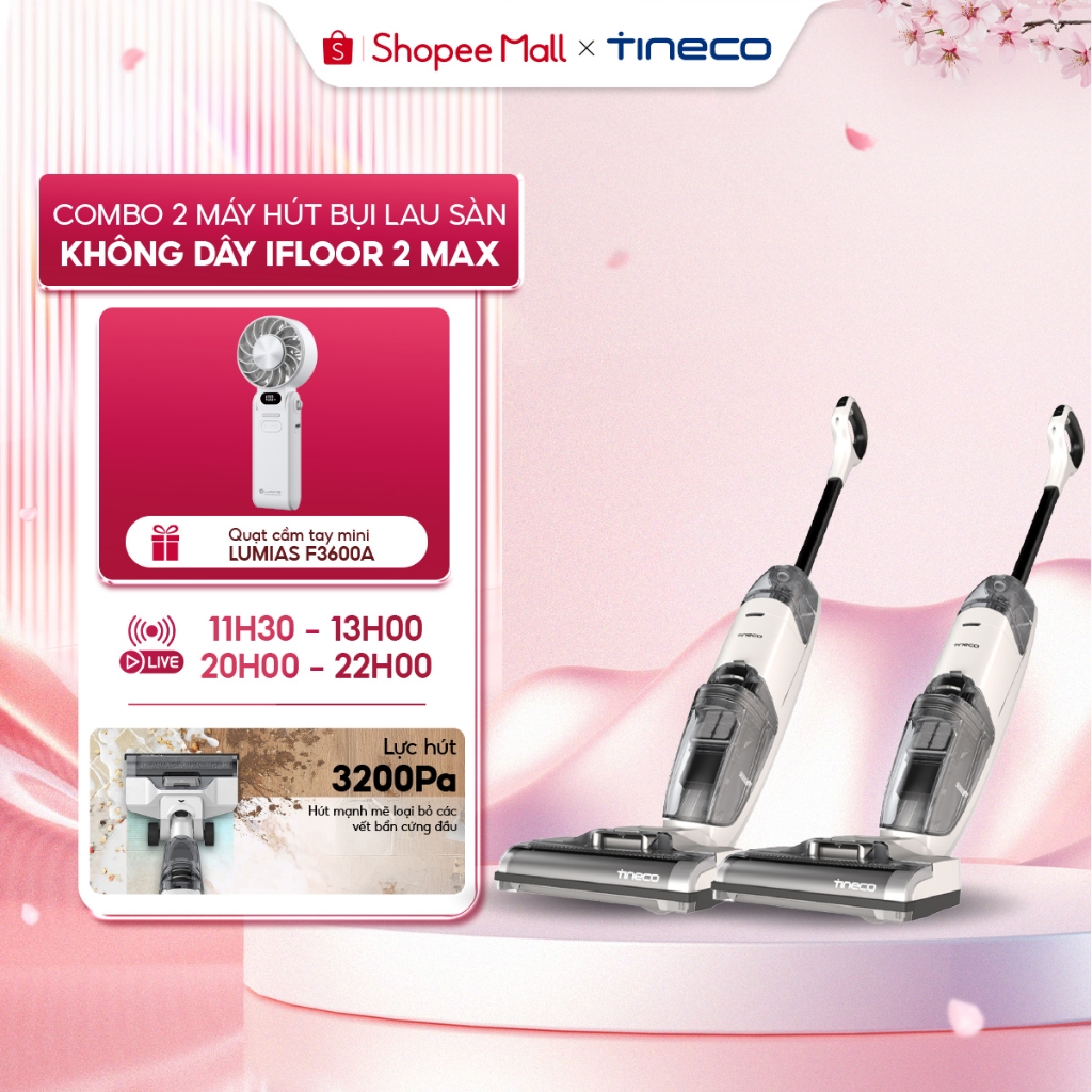 [Combo] 2 Máy hút bụi lau sàn không dây Tineco iFloor 2 Max , Bảo Hành Chính Hãng