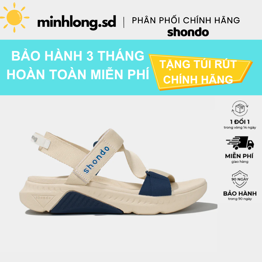 Giày Sandals Nam Nữ Shondo F7 Racing Be mơ Phối Xanh Dương F7R2530