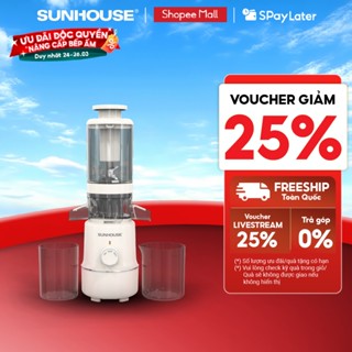 Máy ép chậm Sunhouse SHD5515 - Dung tích 600ml - Làm được kem, lưỡi cắt vượt trội - Ống tiếp nguyên liệu lớn 108mm