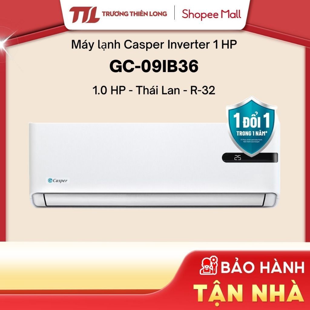 [VC 10%] QC-09IU36A / GC-09IB36 - Máy Lạnh Inverter Casper 1 HP [FREESHIP HCM]