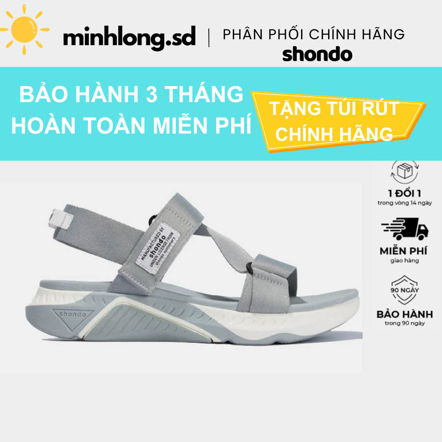 Giày sandals Shondo F7 racing xám trắng F7R2022