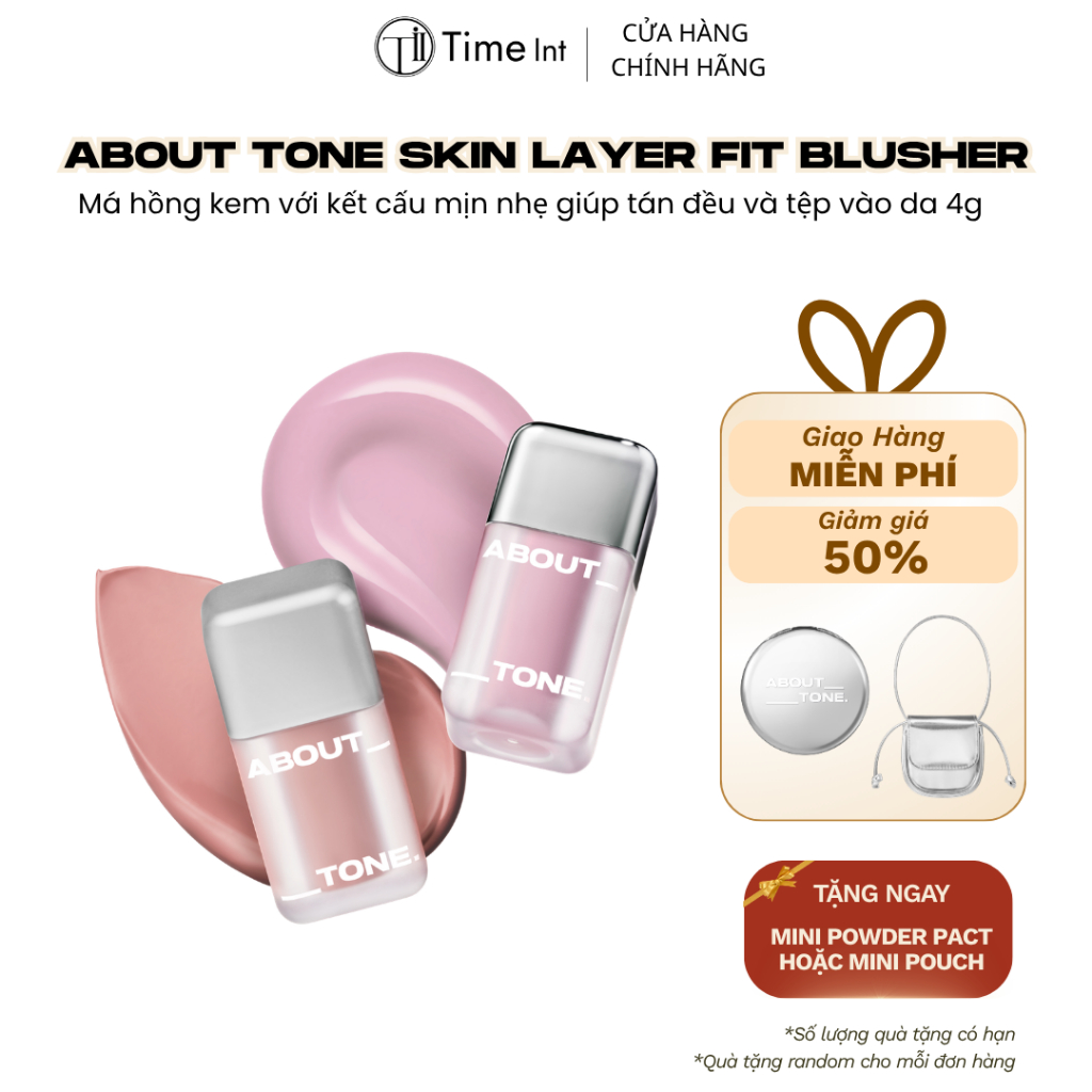Phấn Má Hồng ABOUT TONE Skin Layer Fit Blusher Lên Màu Tự Nhiên Mịn Da Lâu Trôi