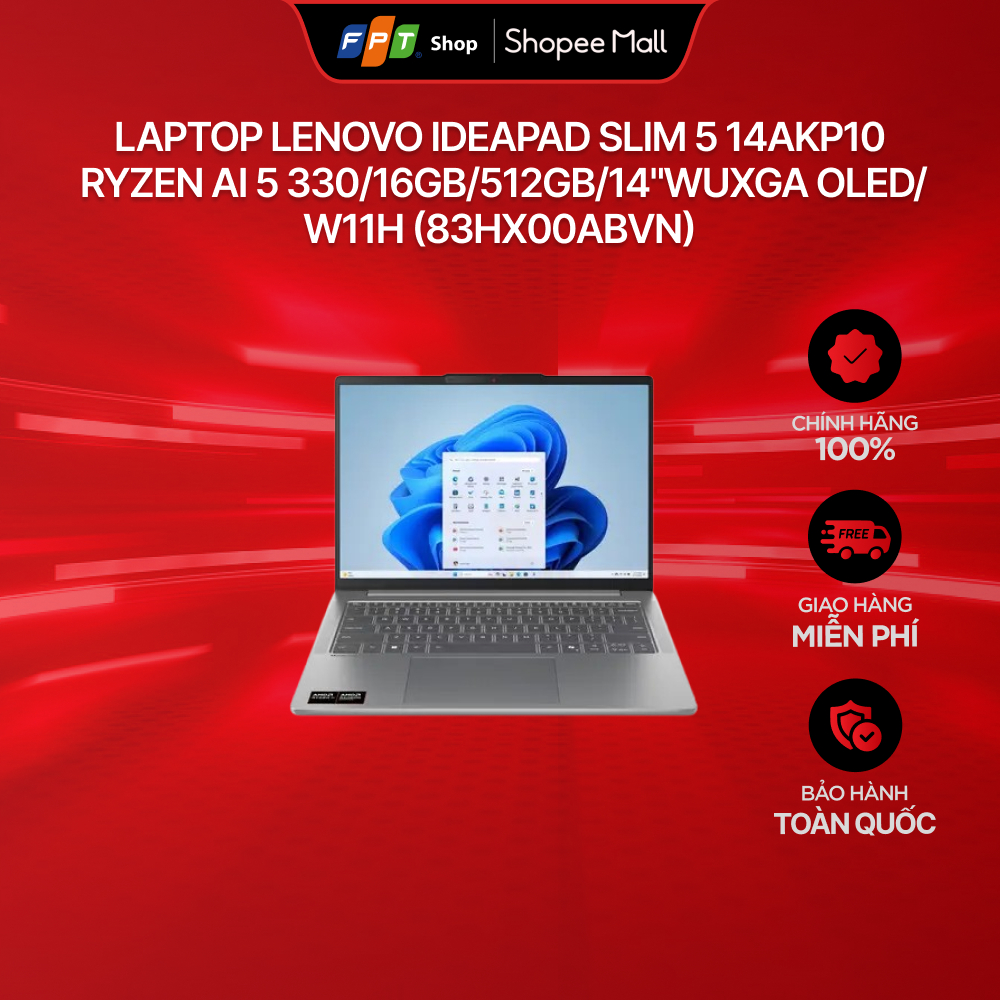 [Chỉ GH tận nơi] Laptop Lenovo IdeaPad Slim 5 14AKP10 RYZEN AI 5 330/16GB/512GB/14"WUXGA OLED/W11H (