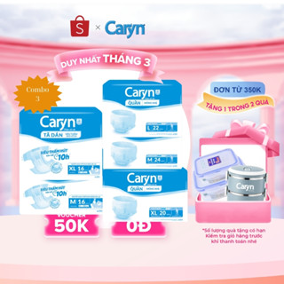 [CHỈ BÁN TRÊN TMĐT] Combo 3 gói Caryn tã quần/tã dán người lớn siêu thấm hút - chống tràn size M/L/XL