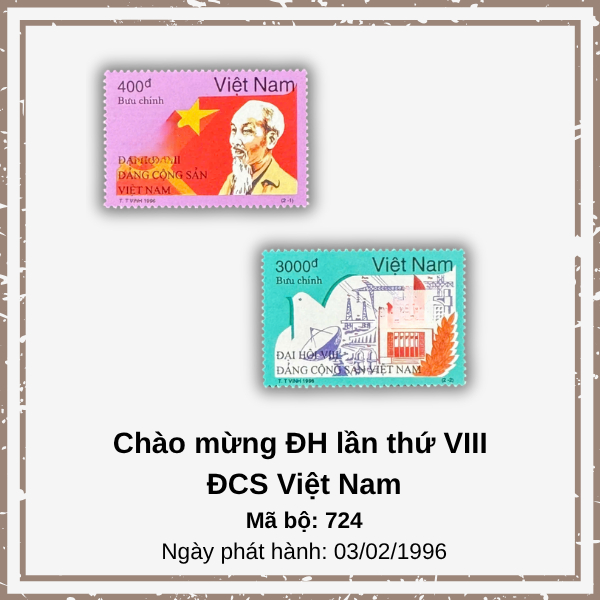 Bộ tem bưu chính "Chào mừng ĐH lần thứ VIII ĐCS Việt Nam" - Tem sưu tầm Việt Nam - Tem dự thi 2026