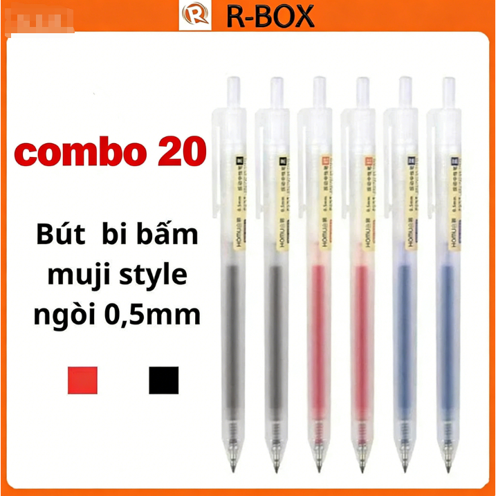 Combo 10 cây bút  đóng gói Bút Bi Bấm Mực Gel Ngòi 0.5m, Bút Viết Chữ Đẹp