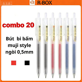Combo 10 cây bút  đóng gói Bút Bi Bấm Mực Gel Ngòi 0.5m, Bút Viết Chữ Đẹp