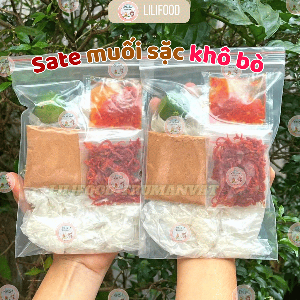 Bánh Tráng Phơi Sương Khô Bò-Rìa Dẻo Trộn Muối Sặc Cay Sa Tế Khô Bò Siêu Ngon-LiLiFood