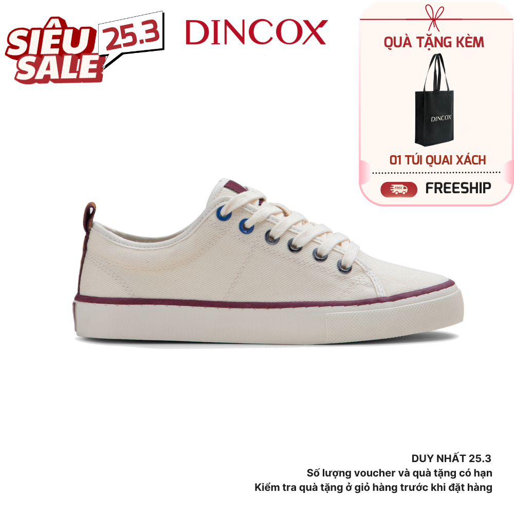 Giày Sneaker Nữ Nam - Vải Canvas Unisex C40 Off/white Dincox Đơn Giản Tinh Tế Shoes Đế Bằng