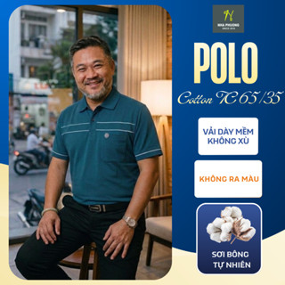 Áo polo nam trung niên cho bố, chất vải cotton dày, tự dệt form classic ATK08