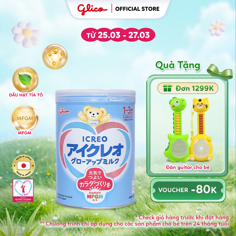 [DATE MỚI 2027] Sữa Bột Công Thức Cho Bé Glico Icreo Grow-Up (Icreo Số 1) Nhật Bản - Lon 820g