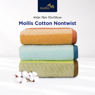 Khăn tắm mollis cotton nontwist 70x135cm khăn cao cấp sợi không se thấm hút mau khô cho gia đình & tập thể thao bmn1