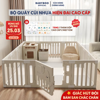 (Tặng Thảm) Quây Cũi Nhựa Cho Bé Little Kicks Gấp Gọn Đa Năng Cao Cấp, Quây Cũi Nhựa Moon Luxe Chất Liệu An Toàn