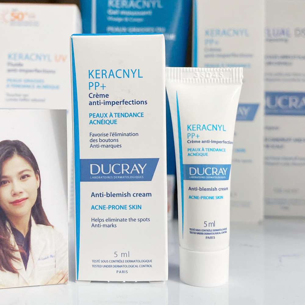 Kem Dưỡng Giảm Mụn, Ngăn Ngừa Mụn Ducray Keracnyl PP Cream - Bản Dùng Thử 5ml