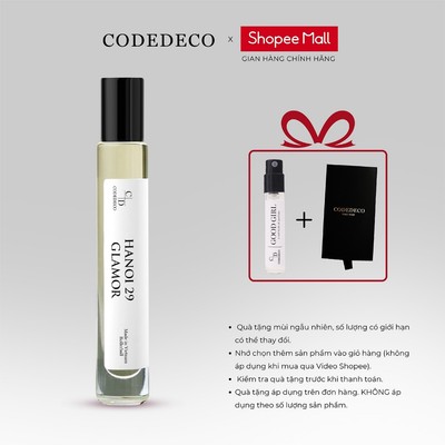 Tinh dầu thơm nữ CODEDECO Hanoi 29 Glamor 10ml dạng lăn - Nhẹ nhàng, Thanh lịch, Tinh tế