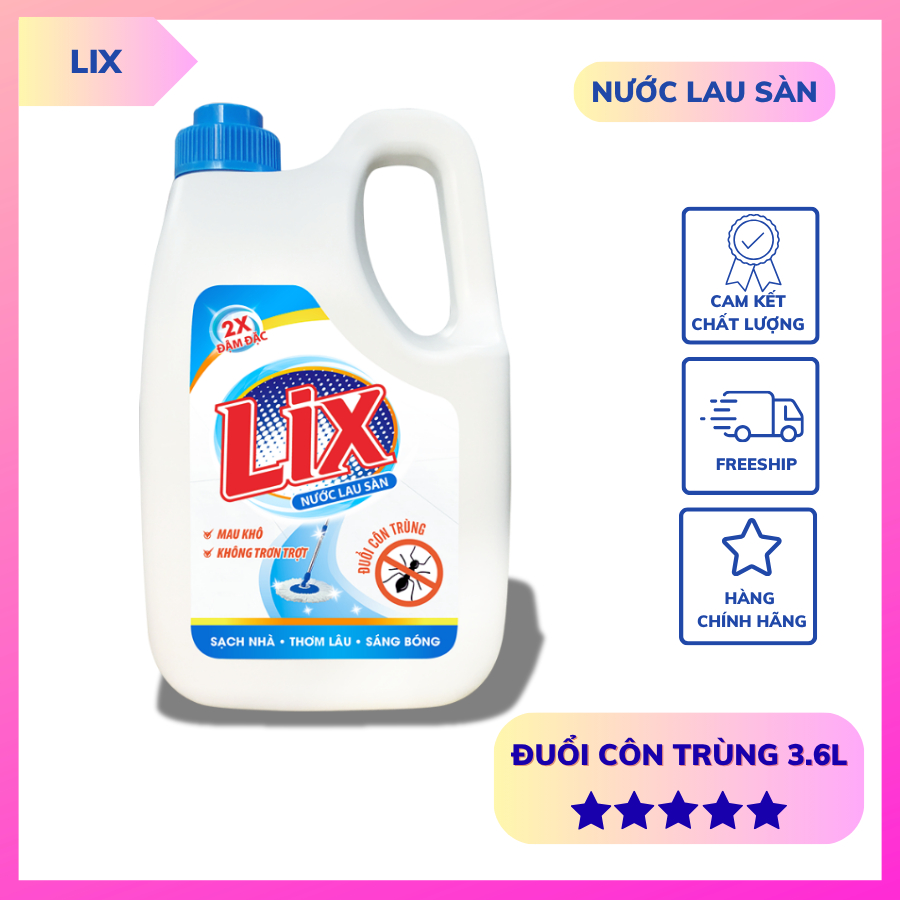 Nước Lau Sàn LIX Đuổi Côn Trùng 3.6L- Lixco Việt Nam
