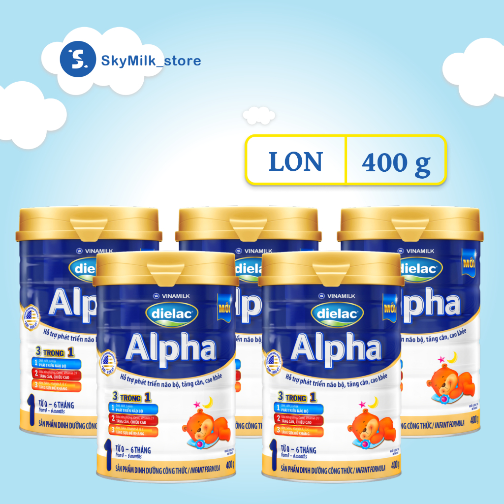 Sữa Bột Trẻ Em Dielac Alpha 1 (0-6 Tháng) Lon 400g - Sữa bột Dielac Alpha - Sữa bột Vinamilk
