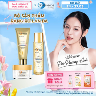 Bộ Bio-essence Bio-essence Gold – Tinh chất vàng 24k: Nước dưỡng 150ml, Sữa rửa mặt 100g, Kem Dưỡng Da Ngày/ Đêm 40g