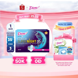 Băng vệ sinh ban đêm Diana Sensi Cool Fresh Supernight 35cm 3 miếng/gói 