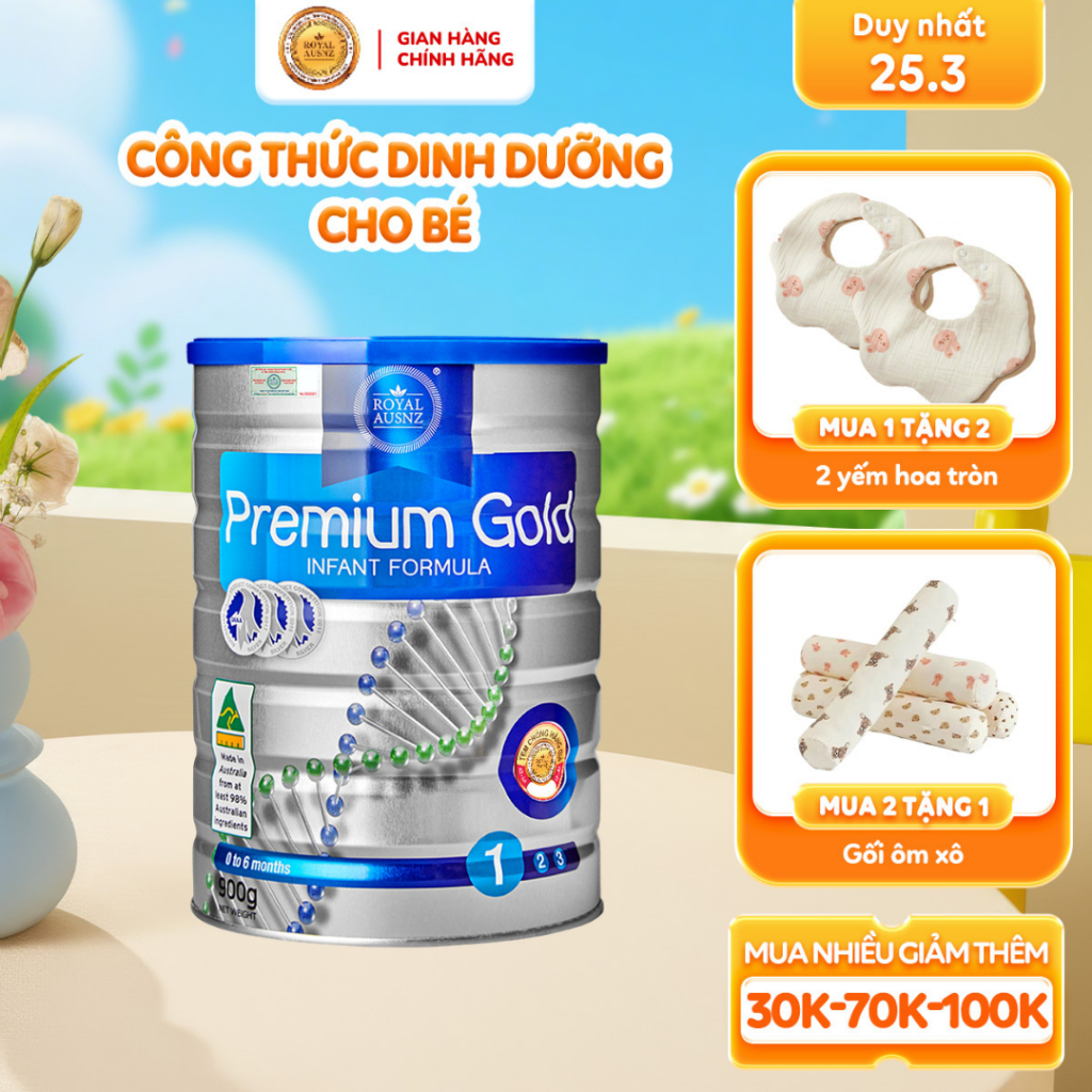 Sữa Hoàng Gia Úc ROYAL AUSNZ Premium Gold 1 Hộp 400g - 900g