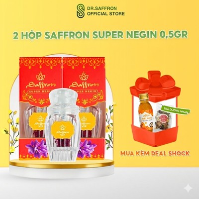 Nhụy hoa nghệ tây SAFFRON SUPER NEGIN hộp 0,5Gr x 2 hộp