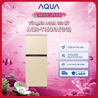 [SẢN PHẨM MỚI 2025I] Tủ lạnh AQUA 130 lít ngăn đá trên AQR-T160FA(GG)  - Màu Be - Freeship toàn quốc - Bảo hành 2 năm
