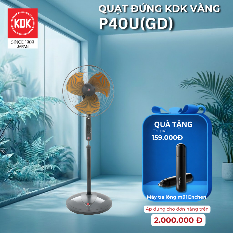 Quạt đứng KDK màu Vàng  P40U(GD) - Bảo hành Chính hãng KDK