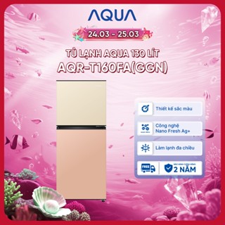 Tủ lạnh AQUA 130 lít AQR-T160FA(GGN) - Màu Be hồng - Freeship toàn quốc - Giao từ 5 -7 ngày